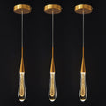 Kitchen Light Fixtures Ceiling Dimmable LED Modern Gold Pendant Light Mini Teardrop Crystal Pendant Light for Kitchen Island Bedroom Hallway Entryway