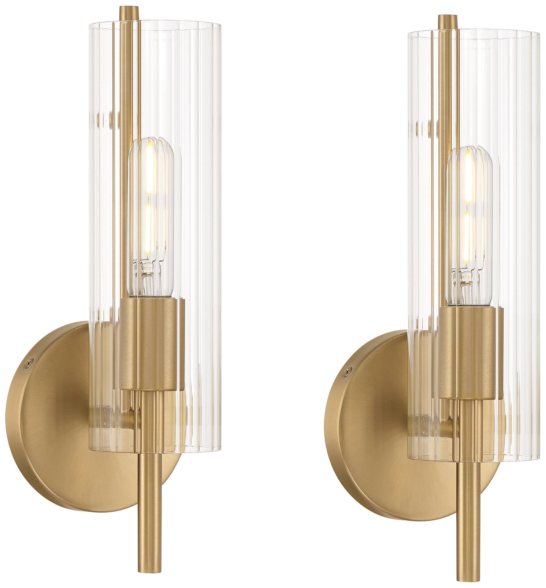 Brushed Champagne Wall Sconce Set of 2